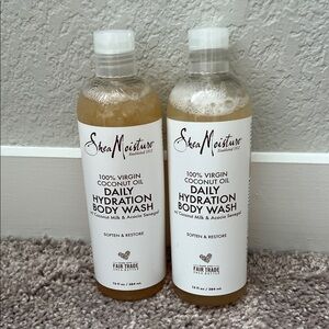 SET OF TWO Shea Moisture 100% Virgin Coconut Oil Daily Hydration Body Wash